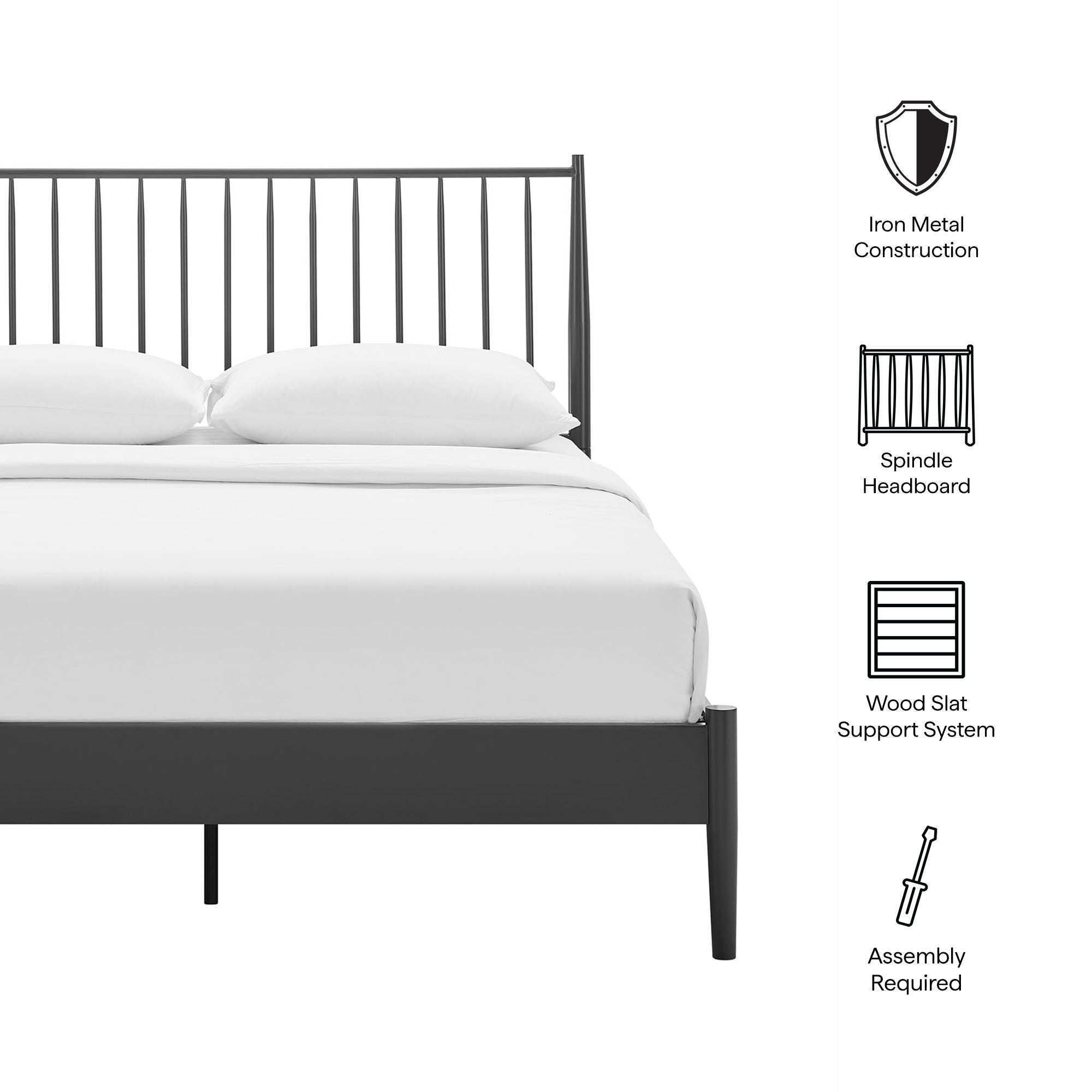 Adair Metal Spindle Platform Bed view 4