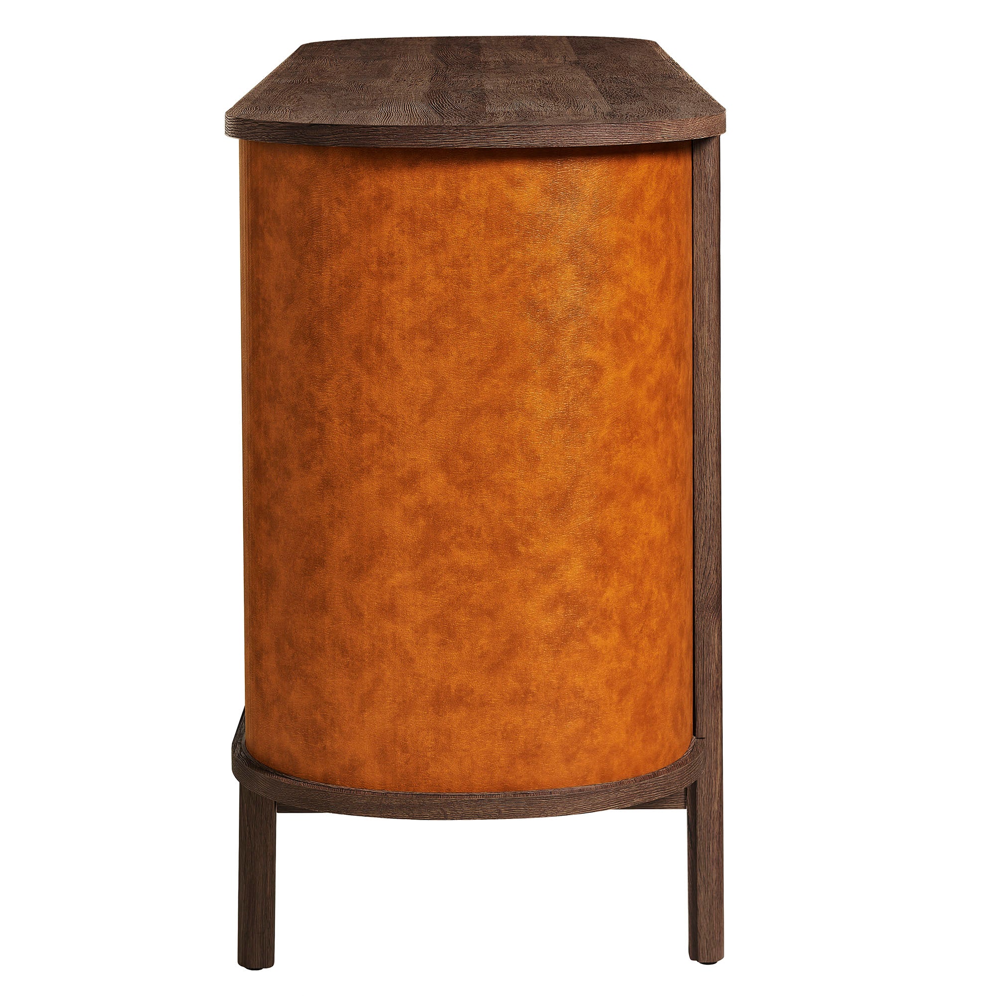 Coralie Curved 6-Drawer Vegan Leather Oval Dresser view 8