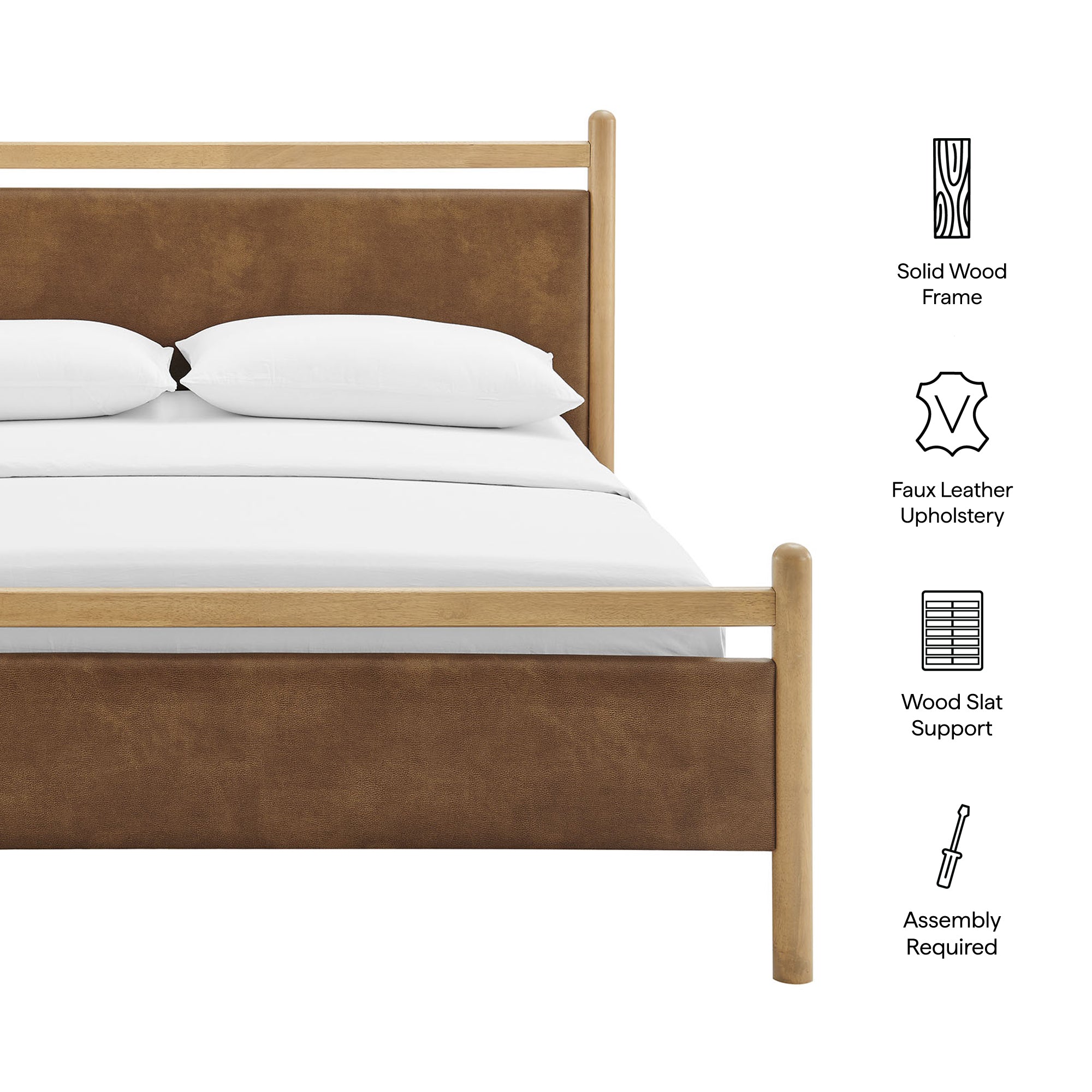 Ginny Vegan Leather Platform Bed Frame view 4