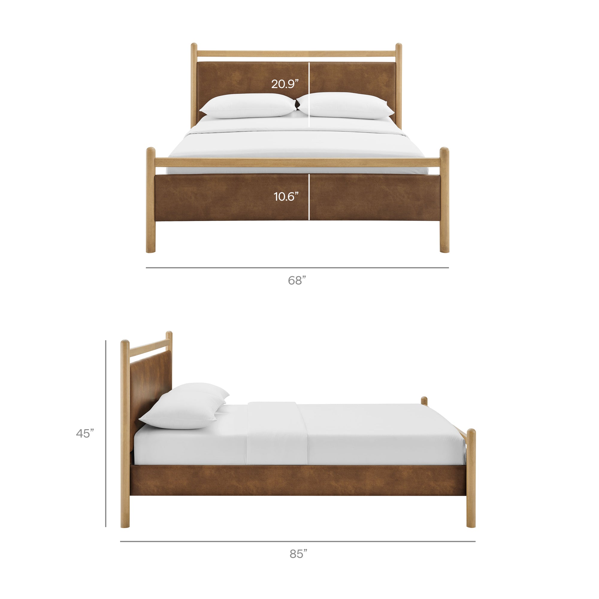 Ginny Vegan Leather Platform Bed Frame view 5