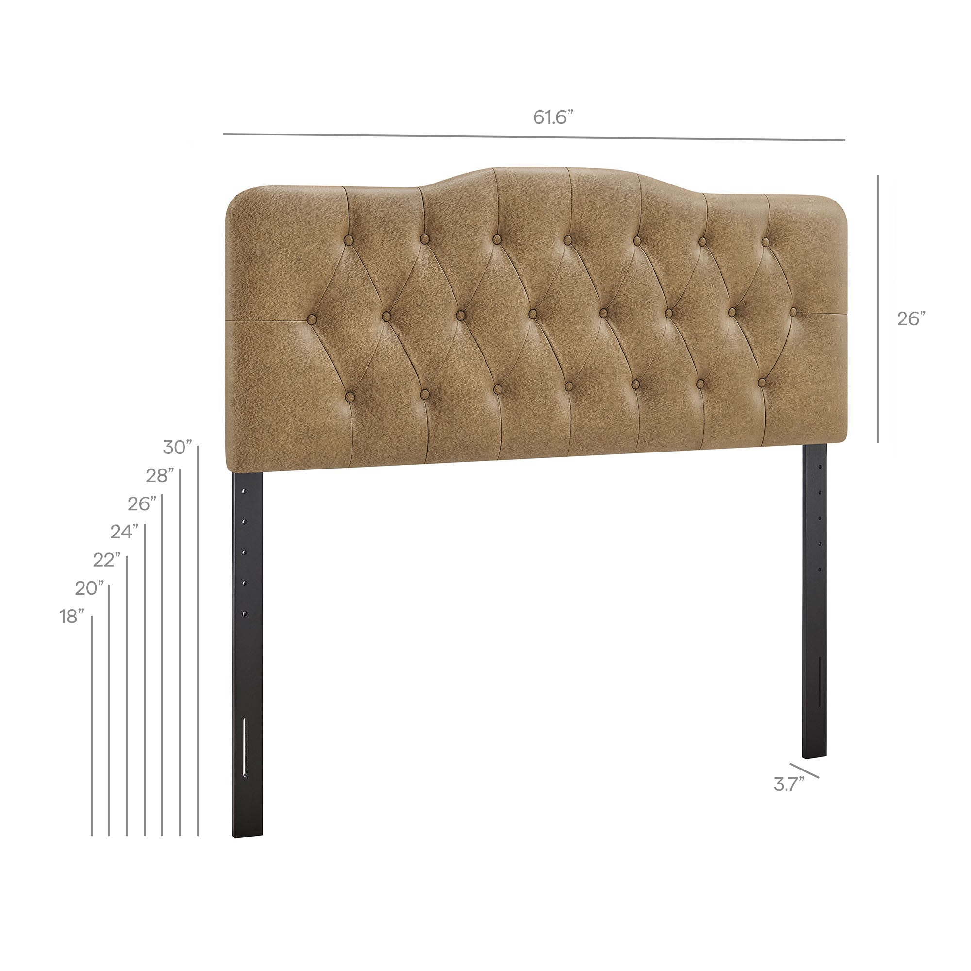 Annabel Faux Leather Queen Headboard view 4