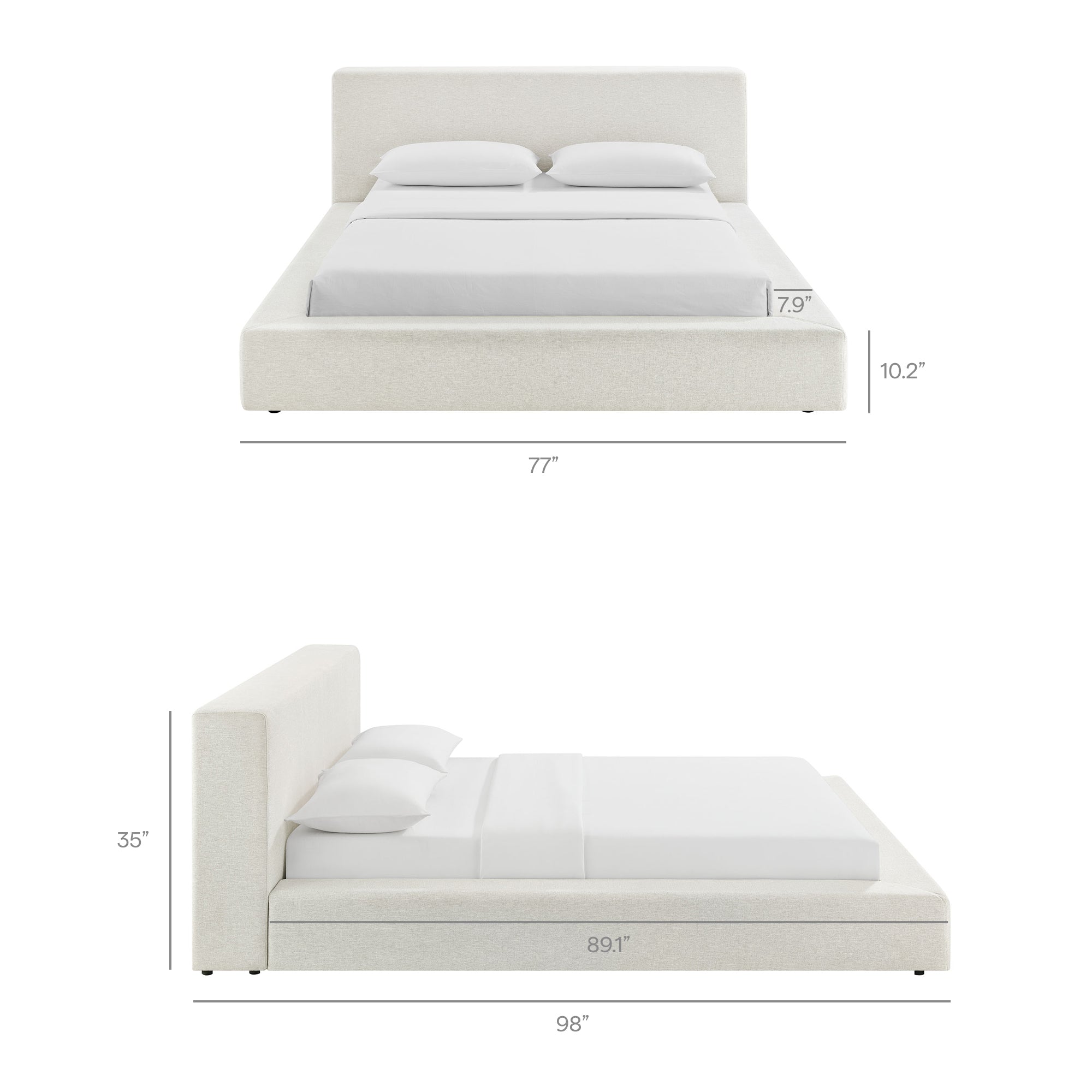 Luma Chenille Upholstered Platform Bed Frame view 5