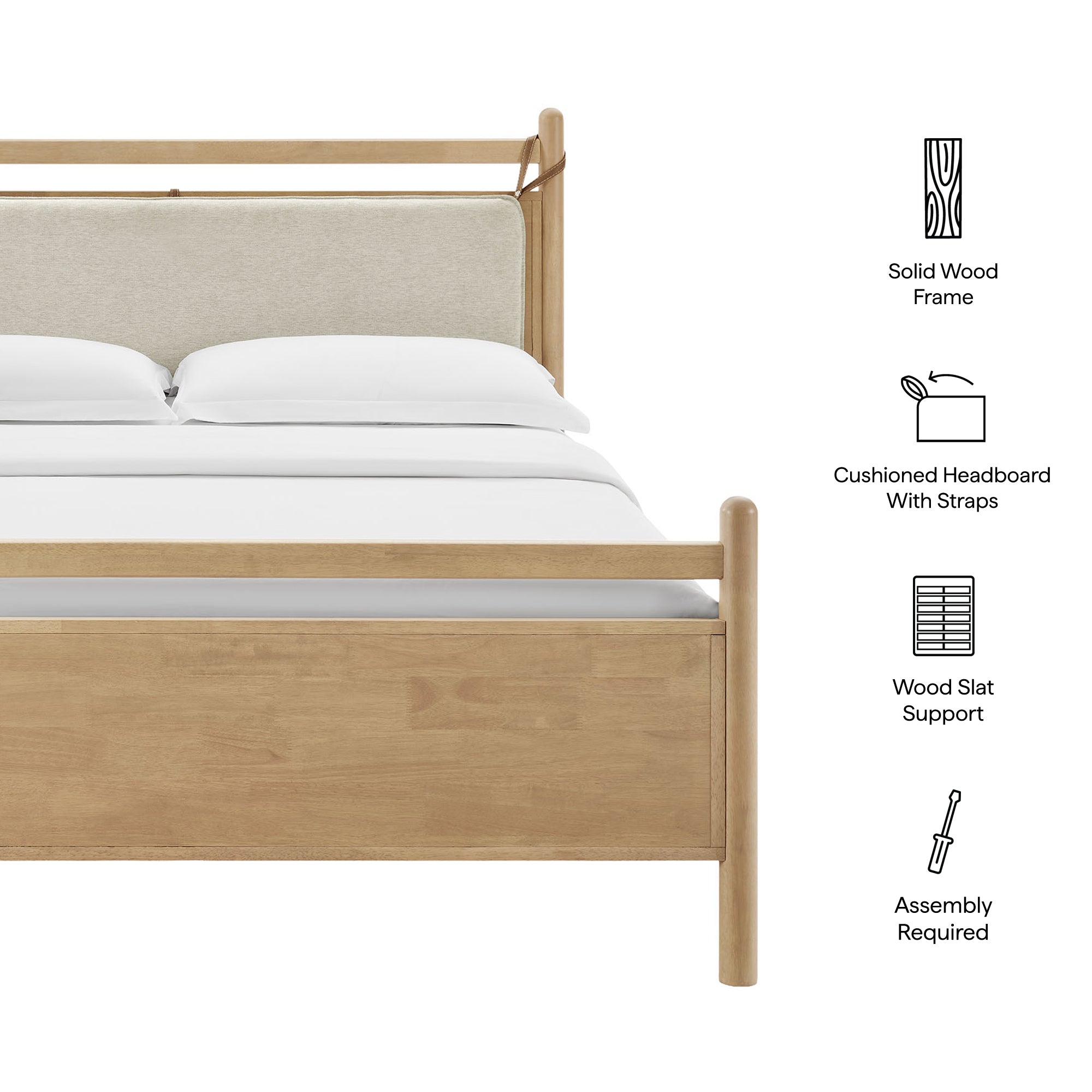 Leni Wood Platform Bed Frame view 3