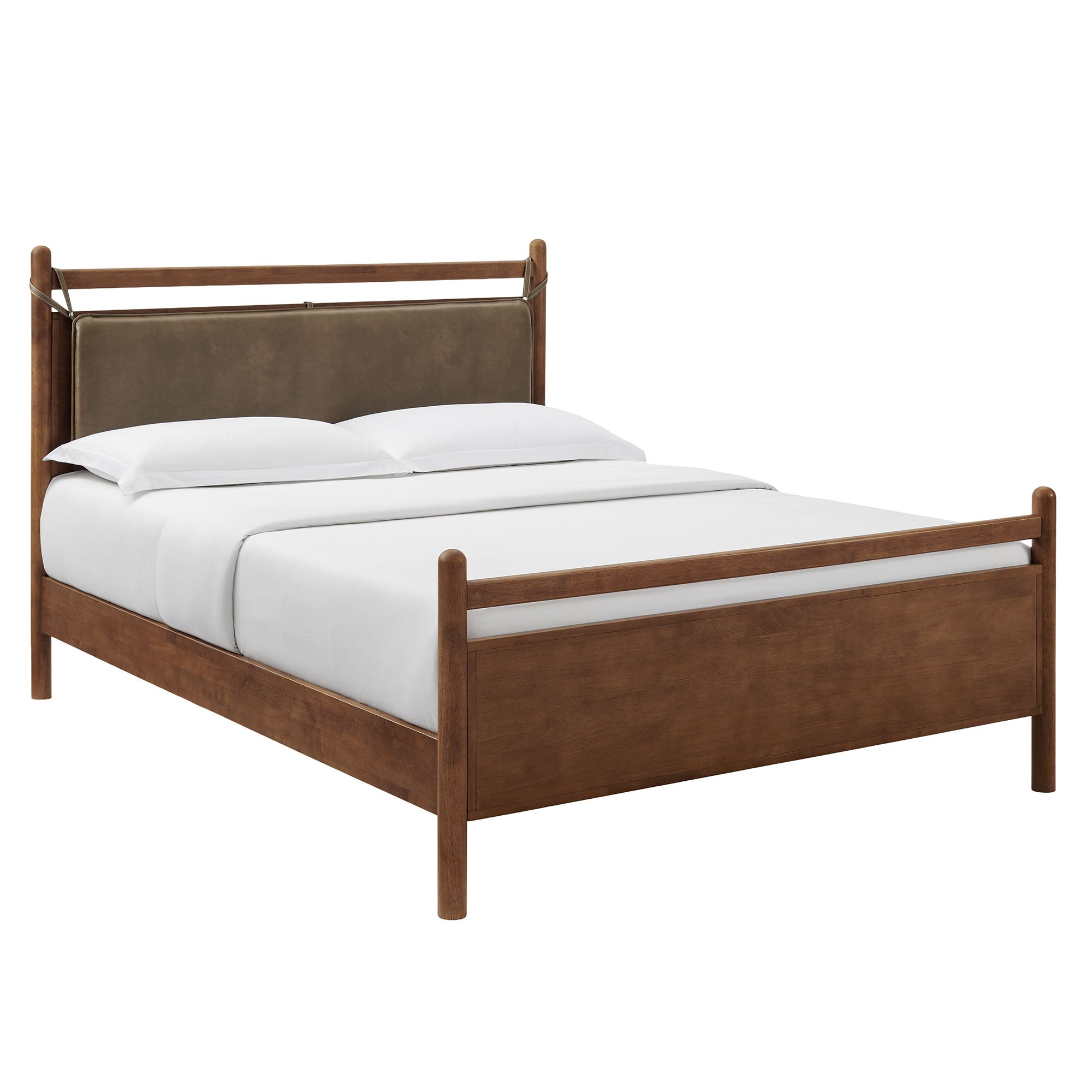 Leni Vegan Leather and Wood Platform Bed Frame view 1