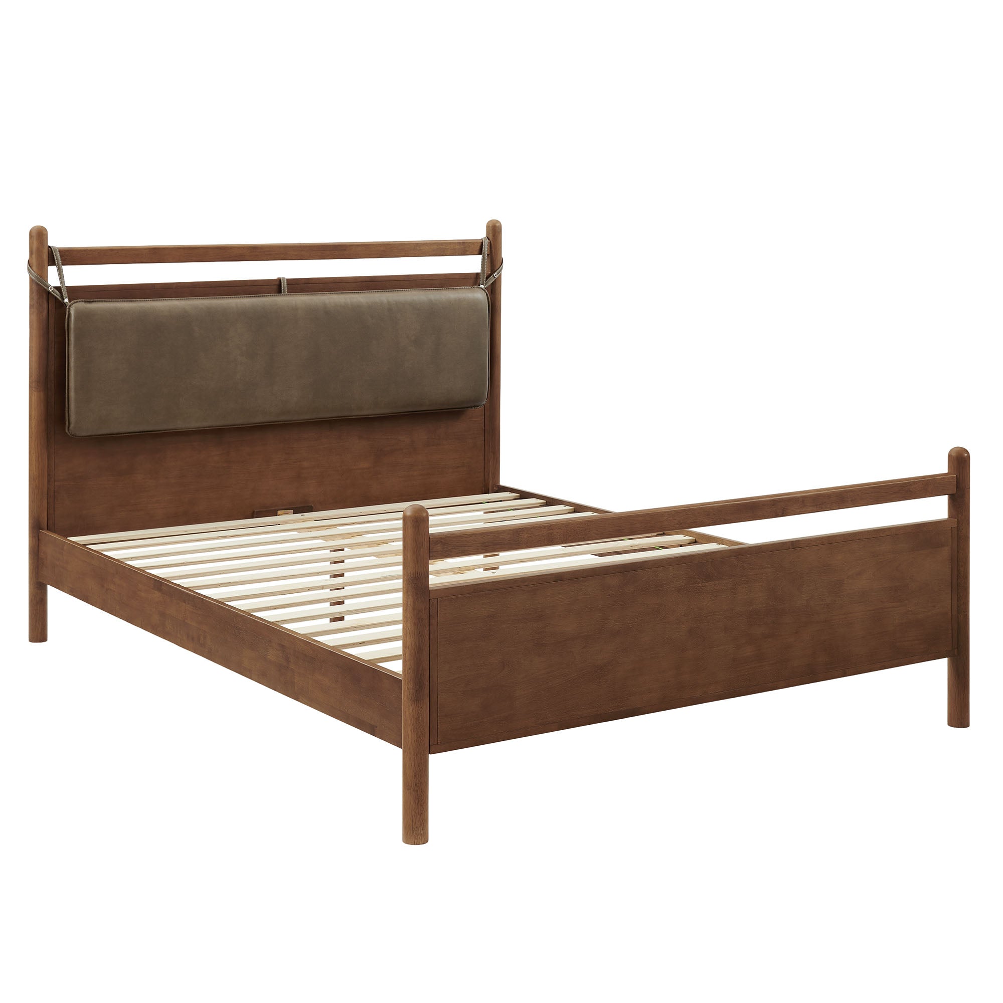 Leni Vegan Leather and Wood Platform Bed Frame view 6