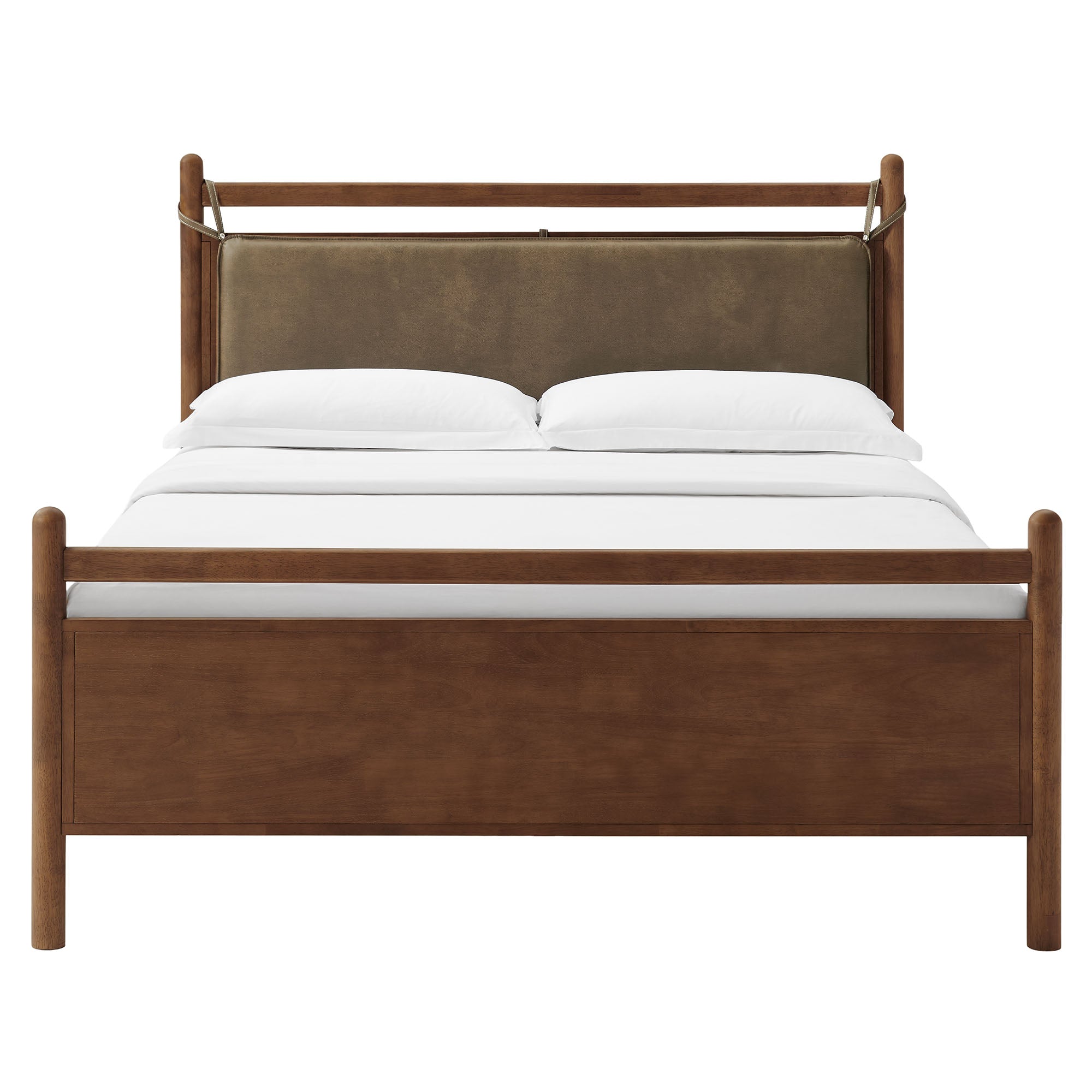 Leni Vegan Leather and Wood Platform Bed Frame view 8