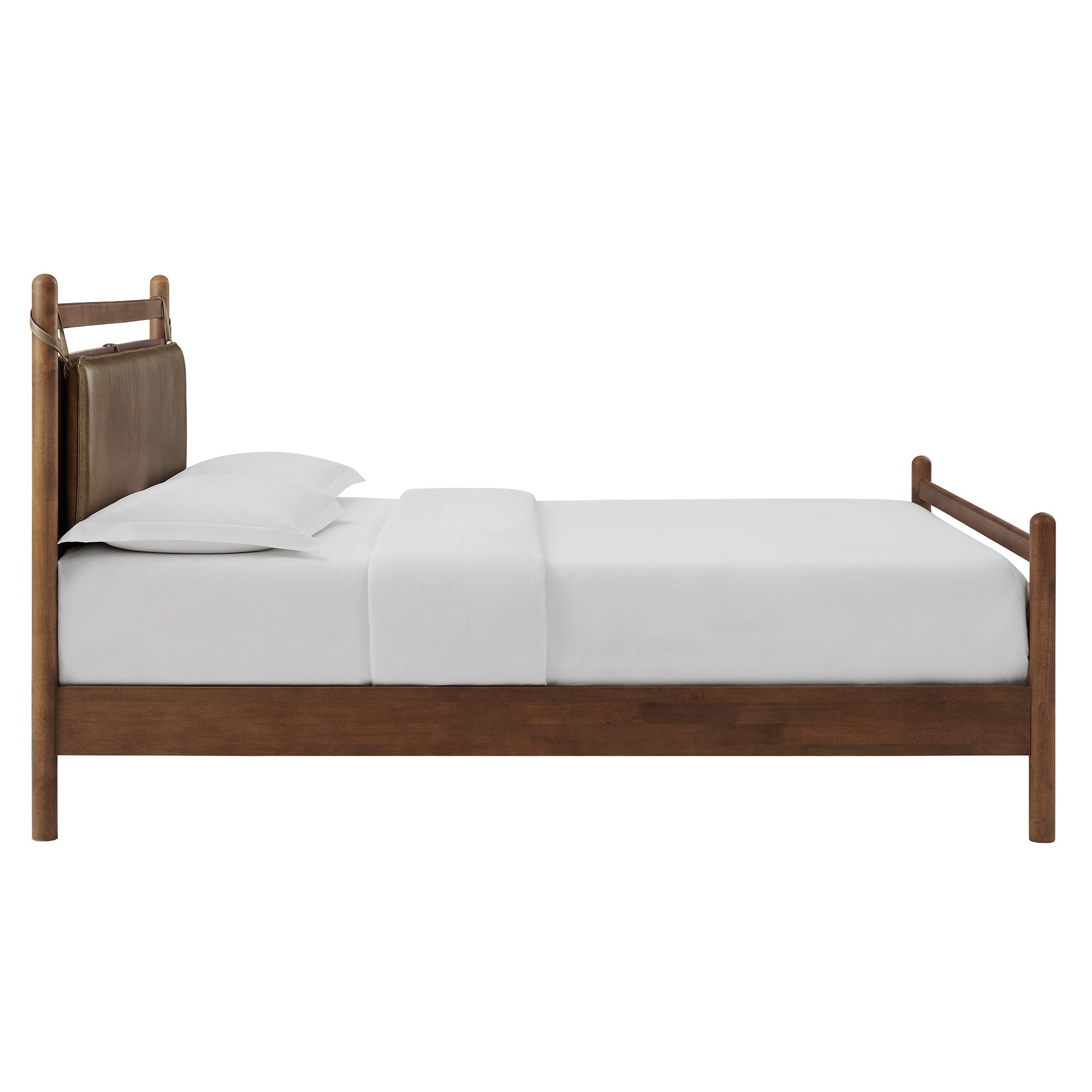 Leni Vegan Leather and Wood Platform Bed Frame view 7