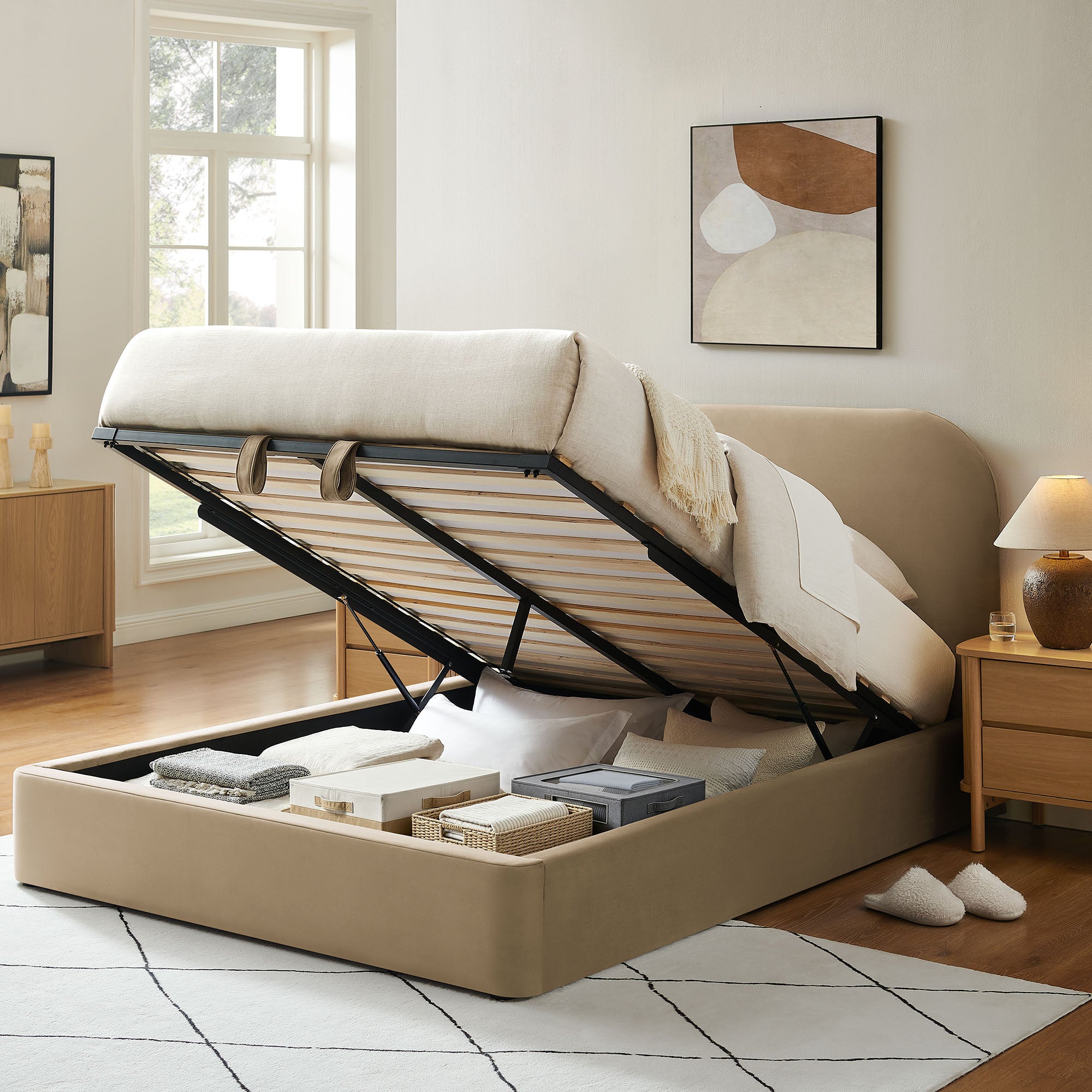 Keynote Performance Velvet Storage Platform Bed Frame view 6