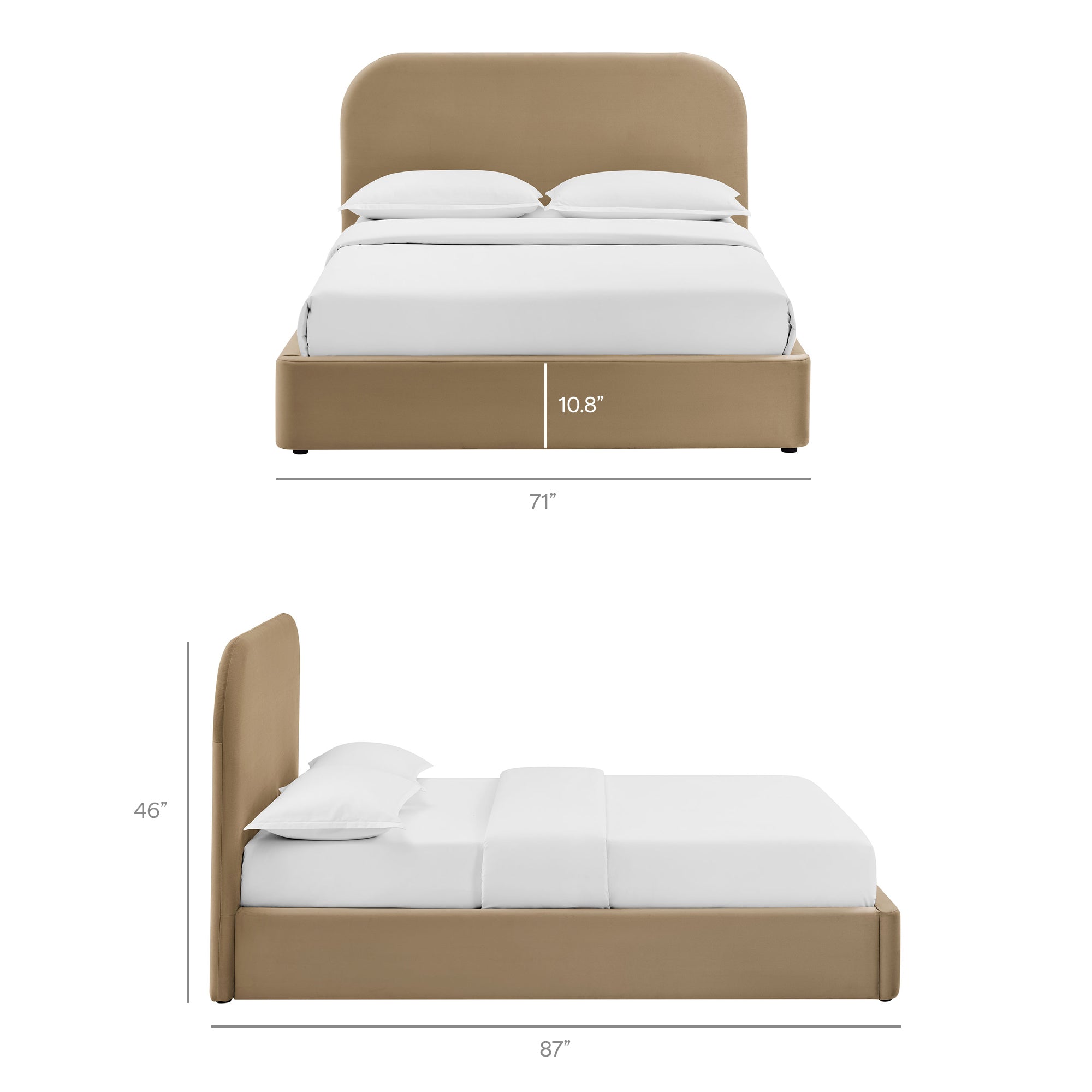 Keynote Performance Velvet Storage Platform Bed Frame view 4