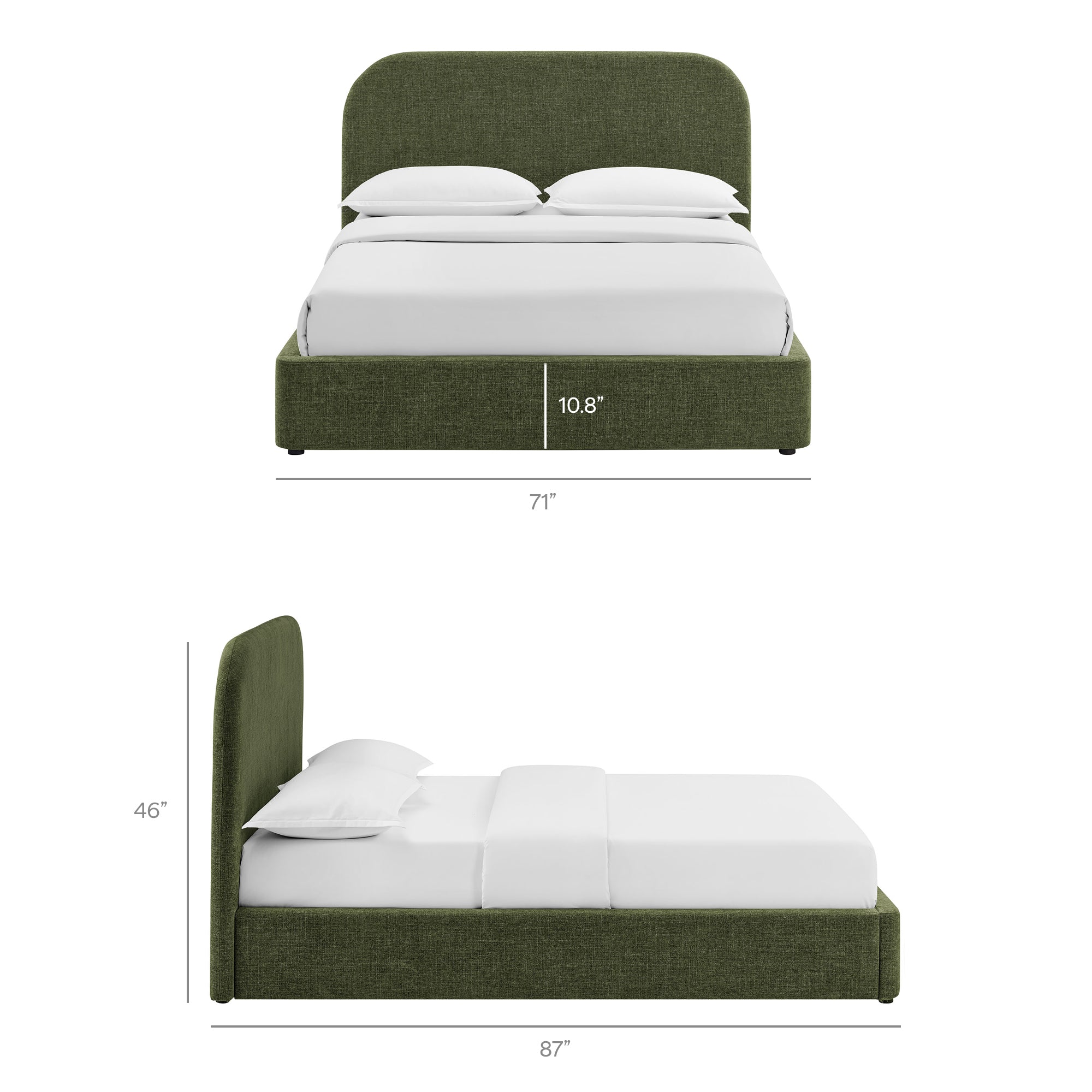 Keynote Fabric Upholstered Storage Platform Bed Frame view 4