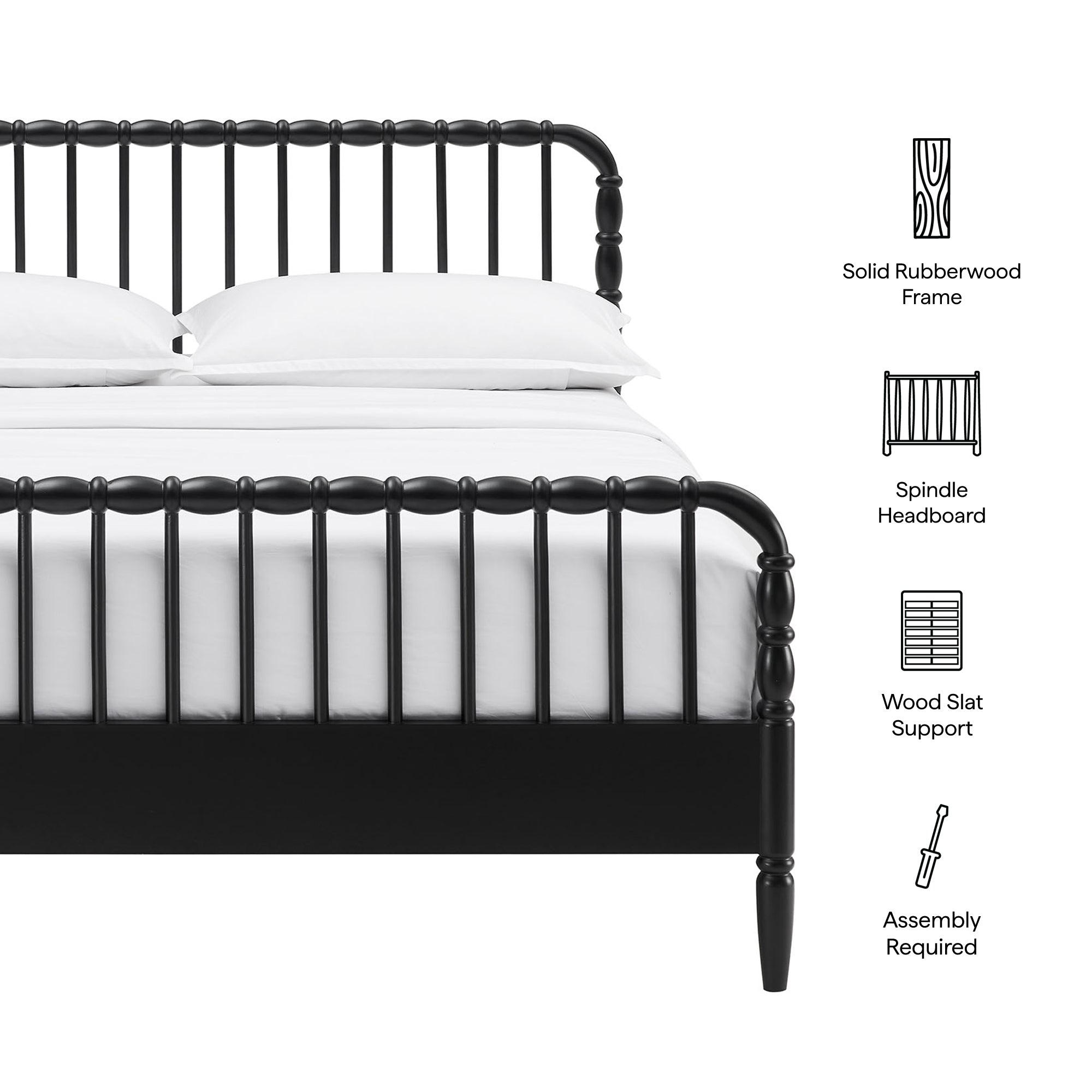 Arlette Wood Spindle Bed Frame view 3