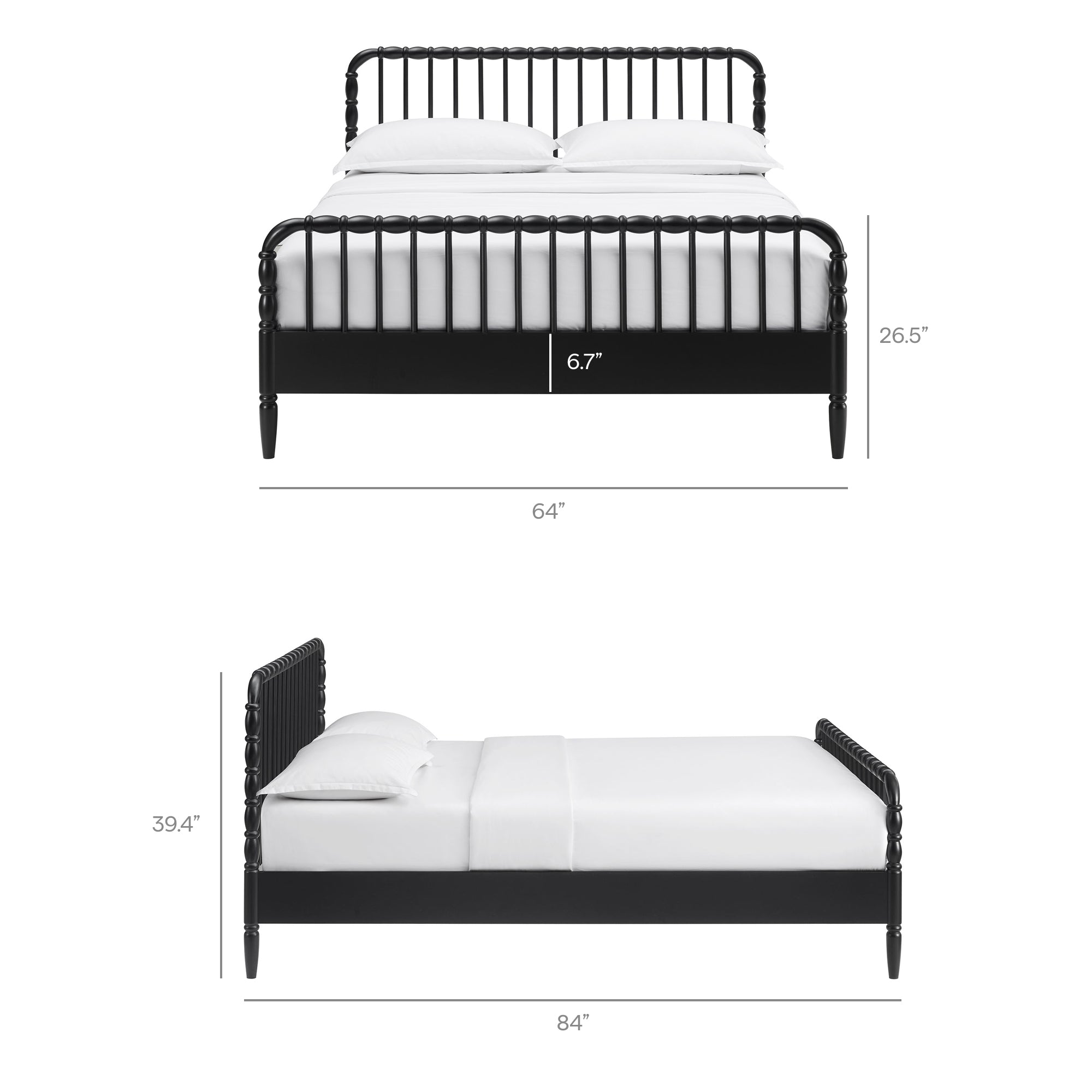 Arlette Wood Spindle Bed Frame view 4