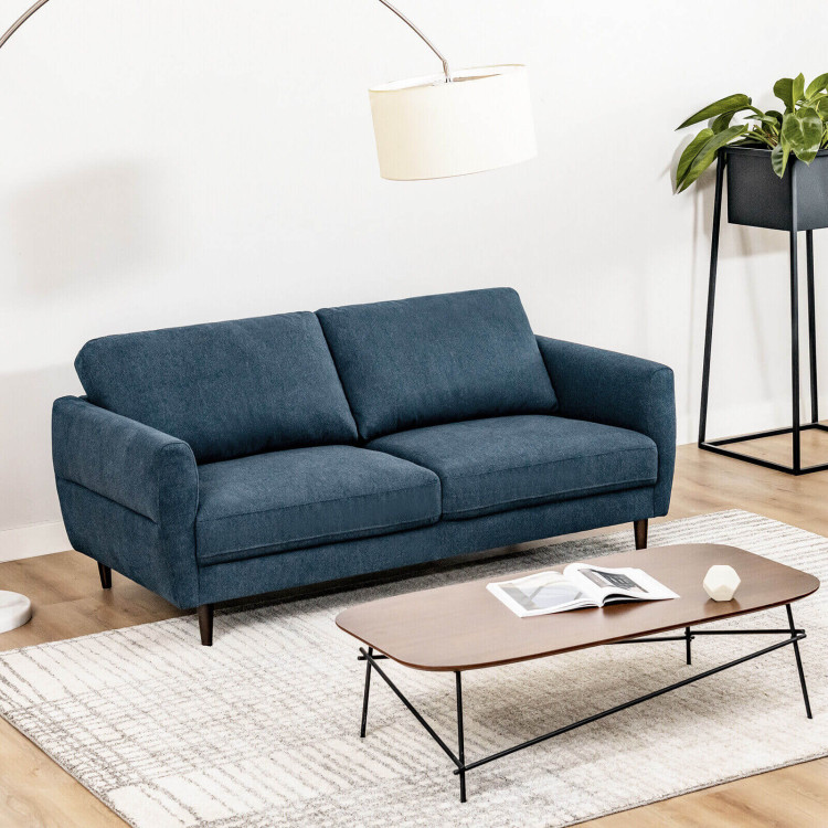 72 Inch Small Fabric Loveseat Sofa Couch with Solid Frame view 2