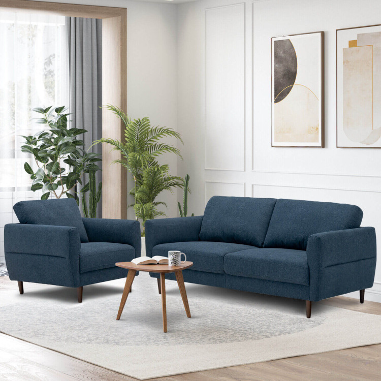2 Pieces Modern Upholstered Sofa Set with Removable Cushion Covers view 7
