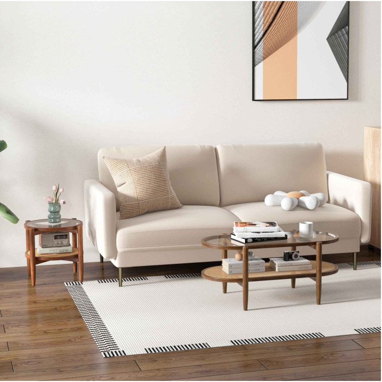 Modern Living Room Set: Loveseat, Armchair, Side Table & Coffee Table view 2