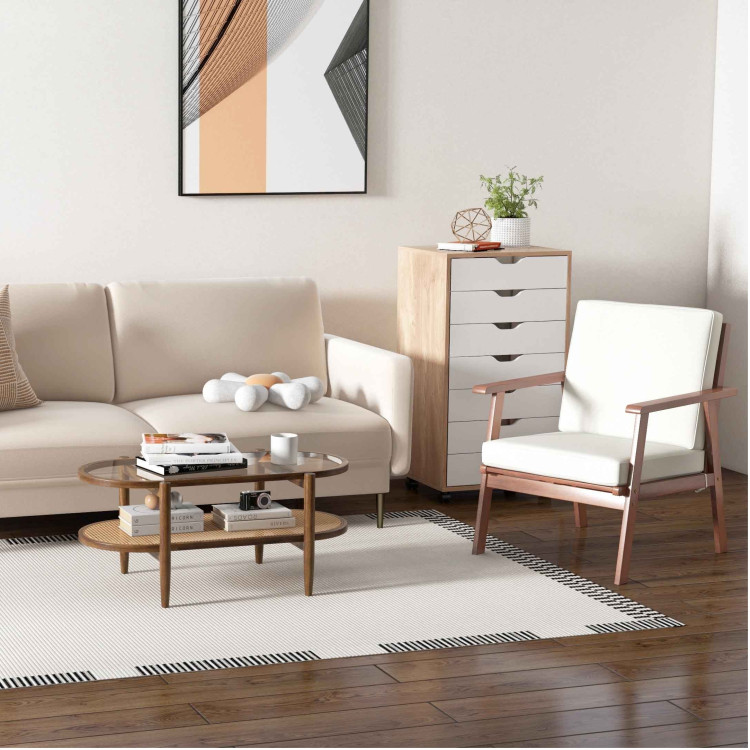 Modern Living Room Set: Loveseat, Armchair, Side Table & Coffee Table view 3