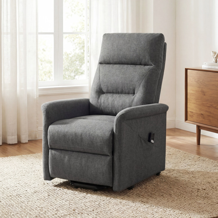 Power Lift Recliner Chair for Elderly with Remote Control and Side Storage Pocket view 2