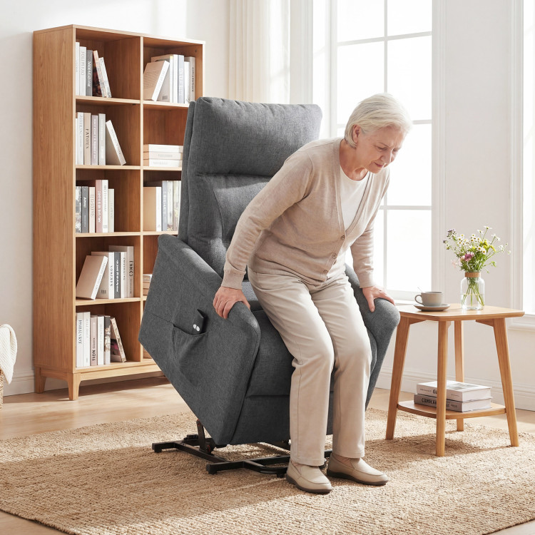 Power Lift Recliner Chair for Elderly with Remote Control and Side Storage Pocket view 3