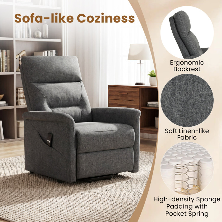 Power Lift Recliner Chair for Elderly with Remote Control and Side Storage Pocket view 6