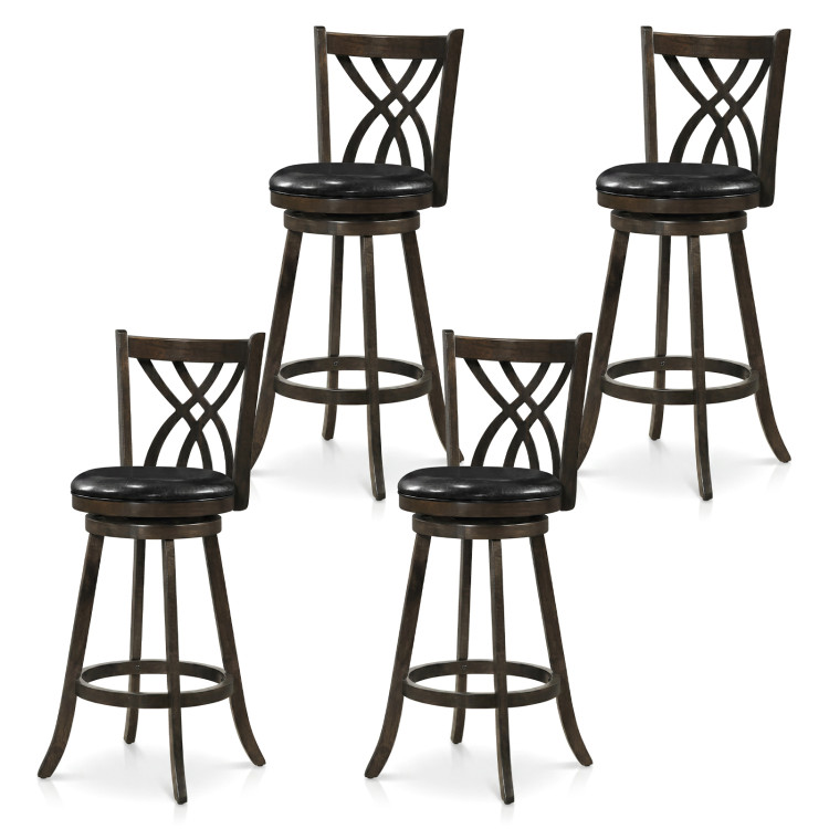 Set of 4 29″ Counter Height Bar Stools with Rubber Wood Frame view 1