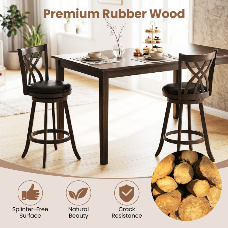 Set of 4 29″ Counter Height Bar Stools with Rubber Wood Frame view 6