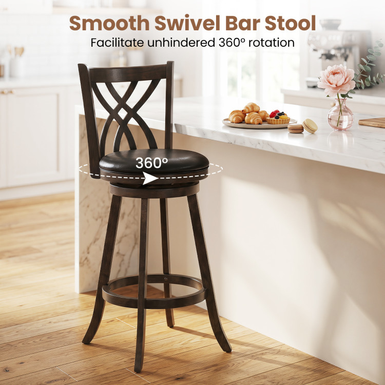 Set of 4 29″ Counter Height Bar Stools with Rubber Wood Frame view 7