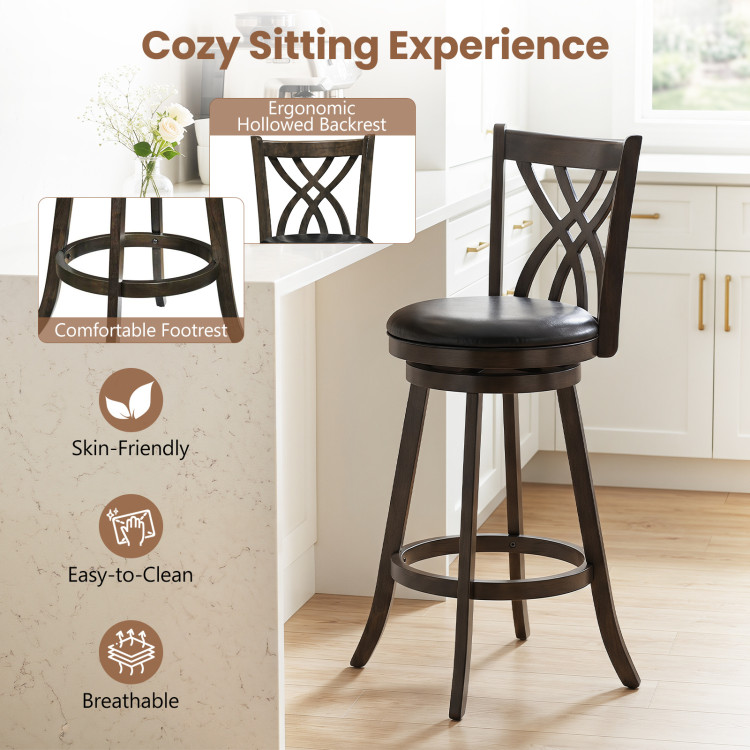 Set of 4 29″ Counter Height Bar Stools with Rubber Wood Frame view 8