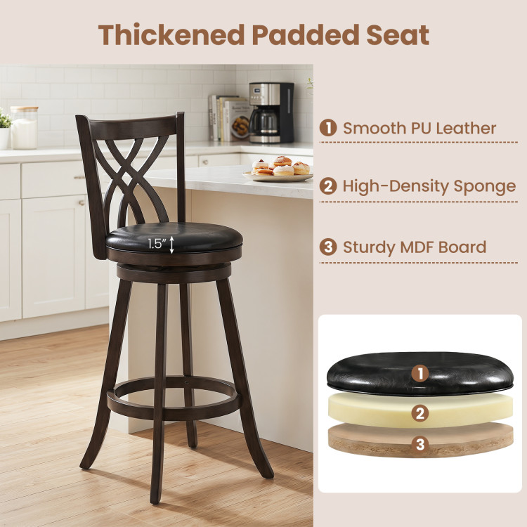 Set of 4 29" Counter Height Bar Stools with Rubber Wood Frame - Image 9