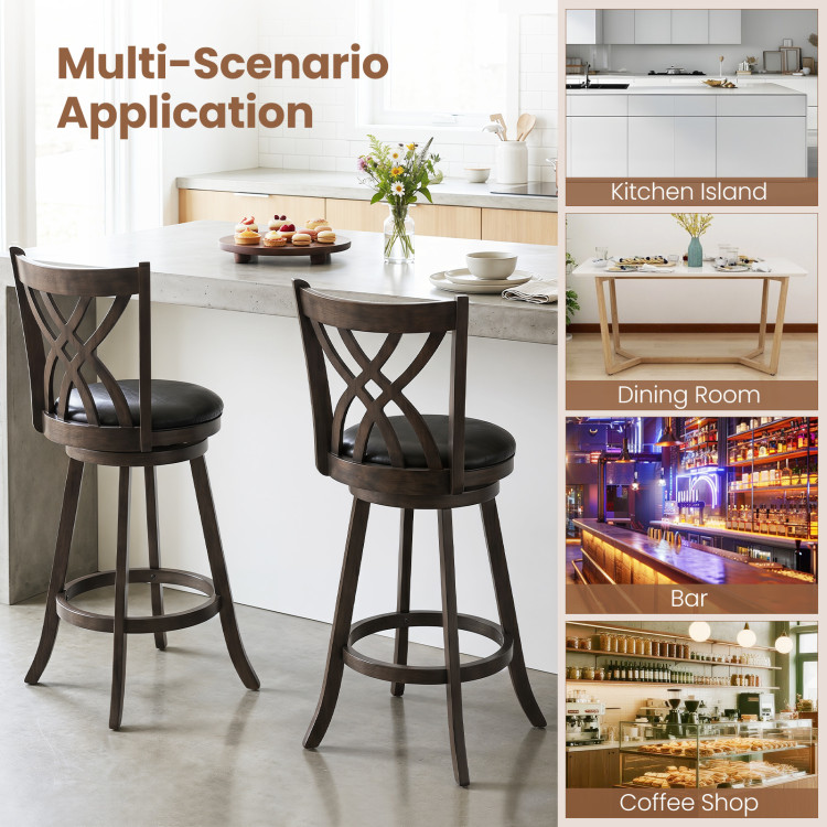 Set of 4 29" Counter Height Bar Stools with Rubber Wood Frame - Image 10