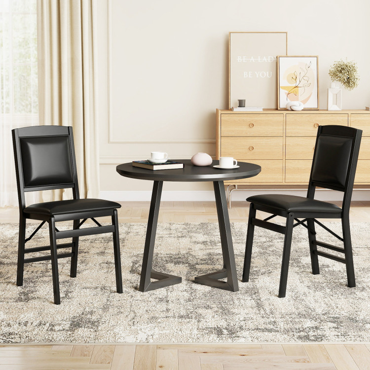 Set of 4 Folding Dining Chairs with Padded Seat and High Backrest view 4