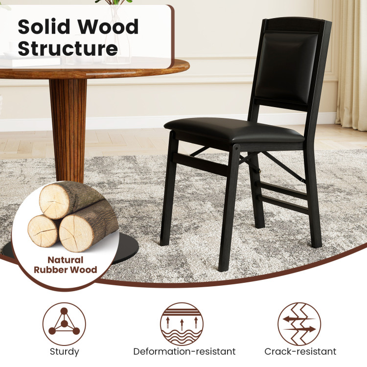 Set of 4 Folding Dining Chairs with Padded Seat and High Backrest view 5