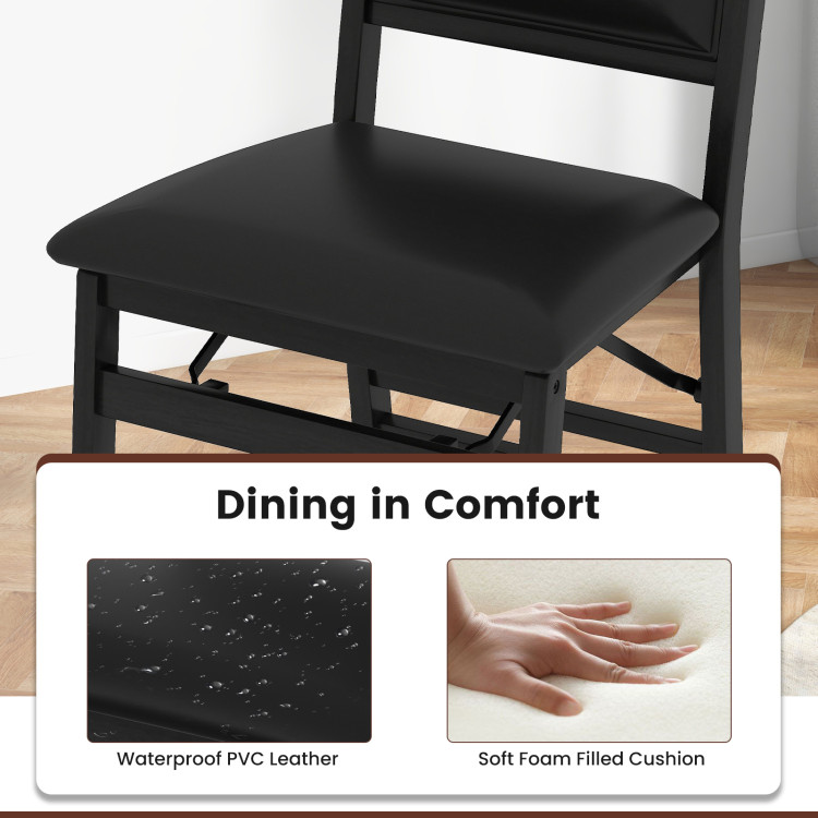 Set of 4 Folding Dining Chairs with Padded Seat and High Backrest view 7