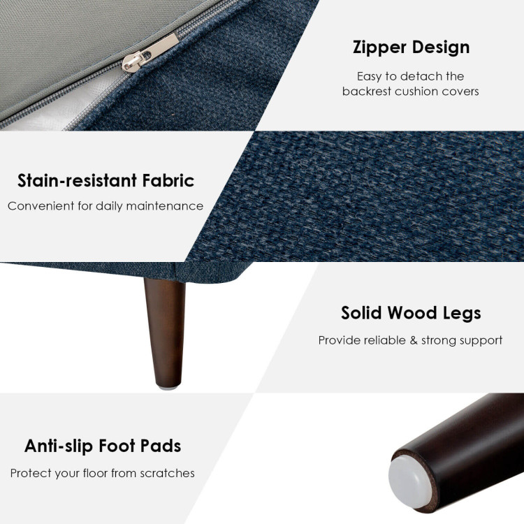72 Inch Small Fabric Loveseat Sofa Couch with with Solid Frame - Image 9