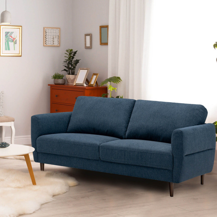 72 Inch Small Fabric Loveseat Sofa Couch with Solid Frame view 3