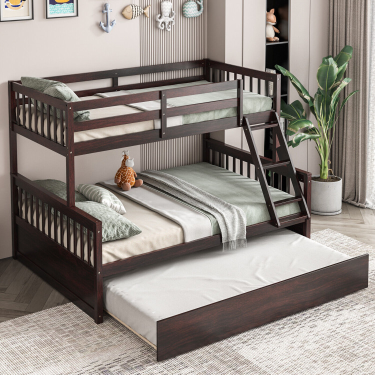 Twin Over Full Convertible Bunk Bed with Twin Trundle view 2