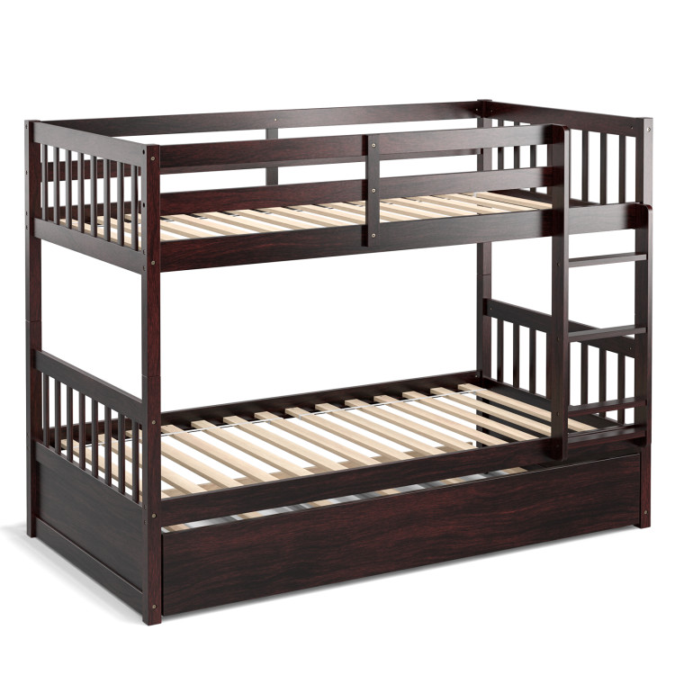 Twin Over Twin Bunk Bed with Pull-out Trundle and Ladder view 1