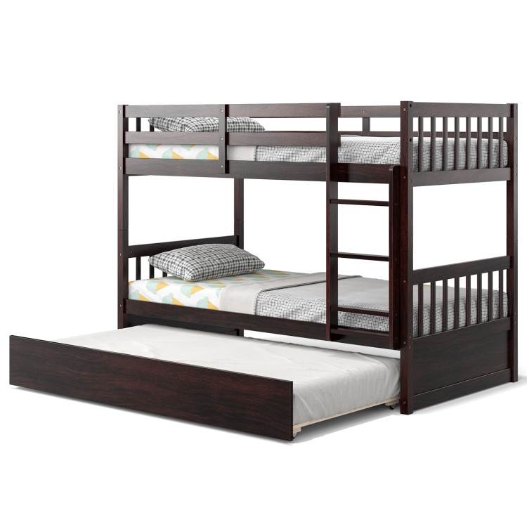 Twin Over Twin Bunk Bed with Pull-out Trundle and Ladder view 4