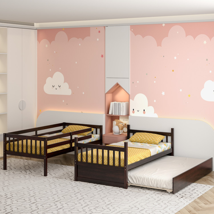 Twin Over Twin Bunk Bed with Pull-out Trundle and Ladder view 6