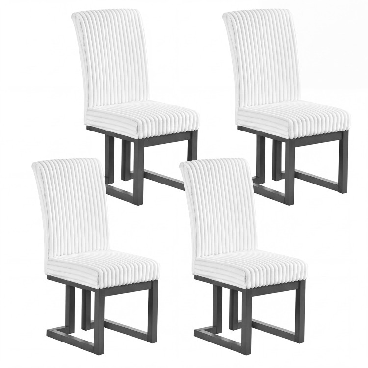 Upholstered Dining Chairs Set of 4 with Rubber Wood Legs and Padded Seat for Dining Room view 1