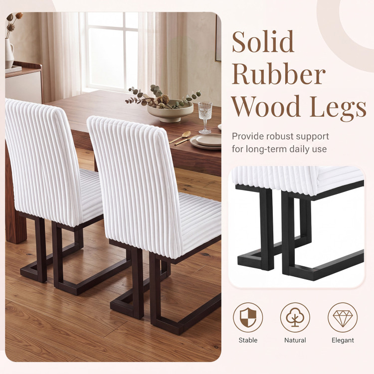 Upholstered Dining Chairs Set of 4 with Rubber Wood Legs and Padded Seat for Dining Room view 4
