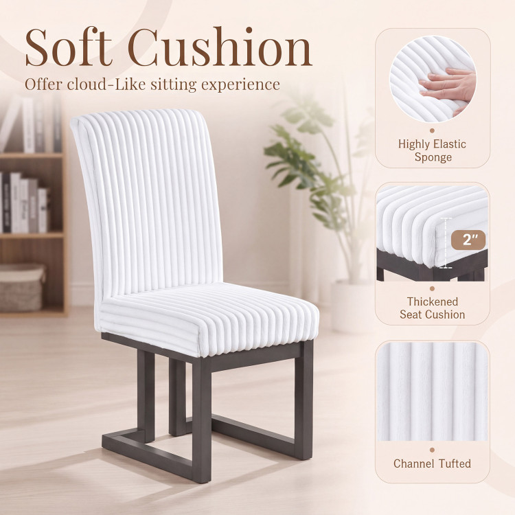 Upholstered Dining Chairs Set of 4 with Rubber Wood Legs and Padded Seat for Dining Room view 5