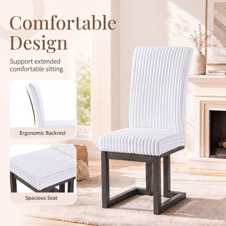 Upholstered Dining Chairs Set of 4 with Rubber Wood Legs and Padded Seat for Dining Room view 6
