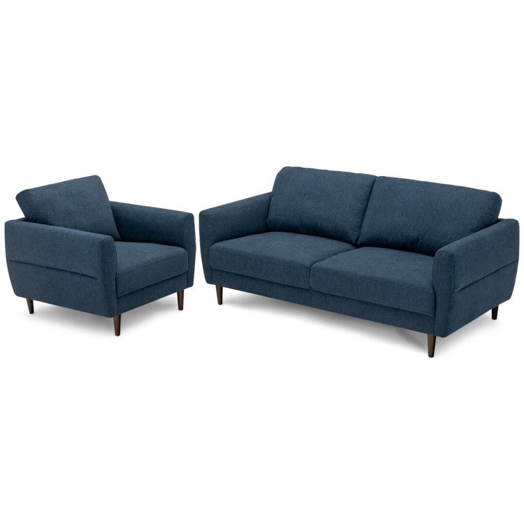 2 Pieces Modern Upholstered Sofa Set with Removable Cushion Covers view 1