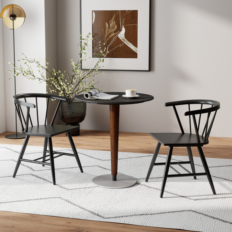 Windsor Dining Chair Set of 4 Mid-Century Modern Black Kitchen Chairs view 6