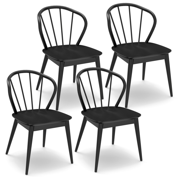 Windsor Dining Chairs Set of 4 with Spindle Backrest view 1