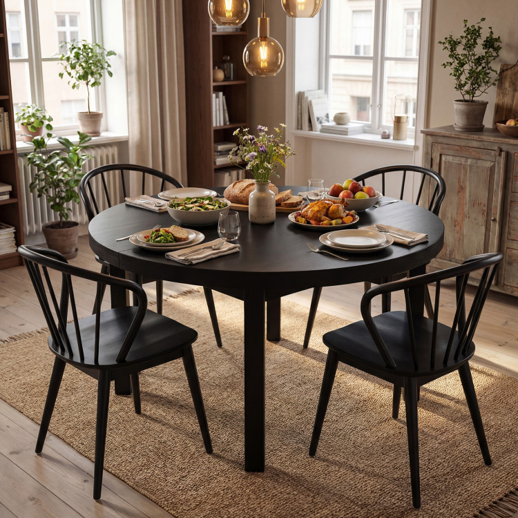 Windsor Dining Chairs Set of 4 with Spindle Backrest view 2