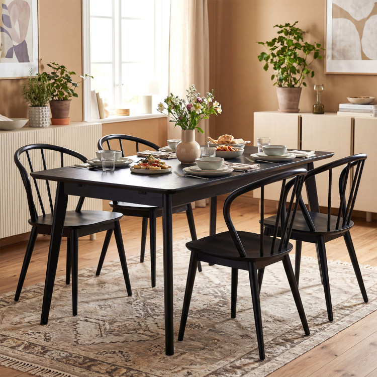 Windsor Dining Chairs Set of 4 with Spindle Backrest view 3