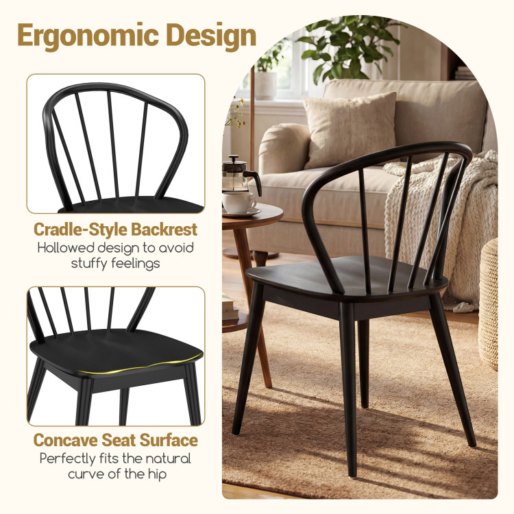 Windsor Dining Chairs Set of 4 with Spindle Backrest view 7
