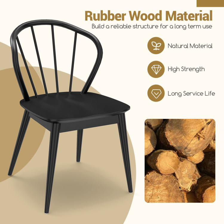 Windsor Dining Chairs Set of 4 with Spindle Backrest view 8