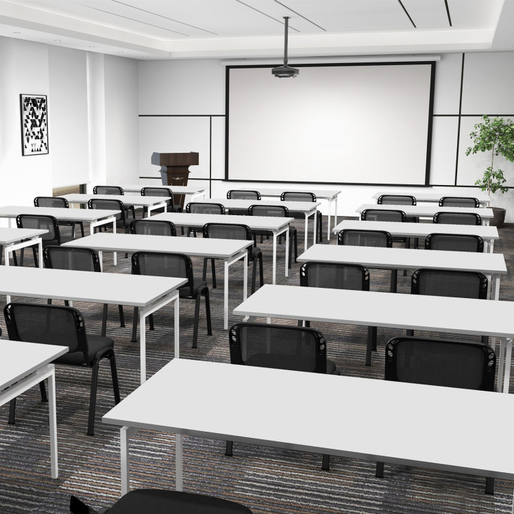 Set of 5 Stackable Conference Chairs with Mesh Back view 3